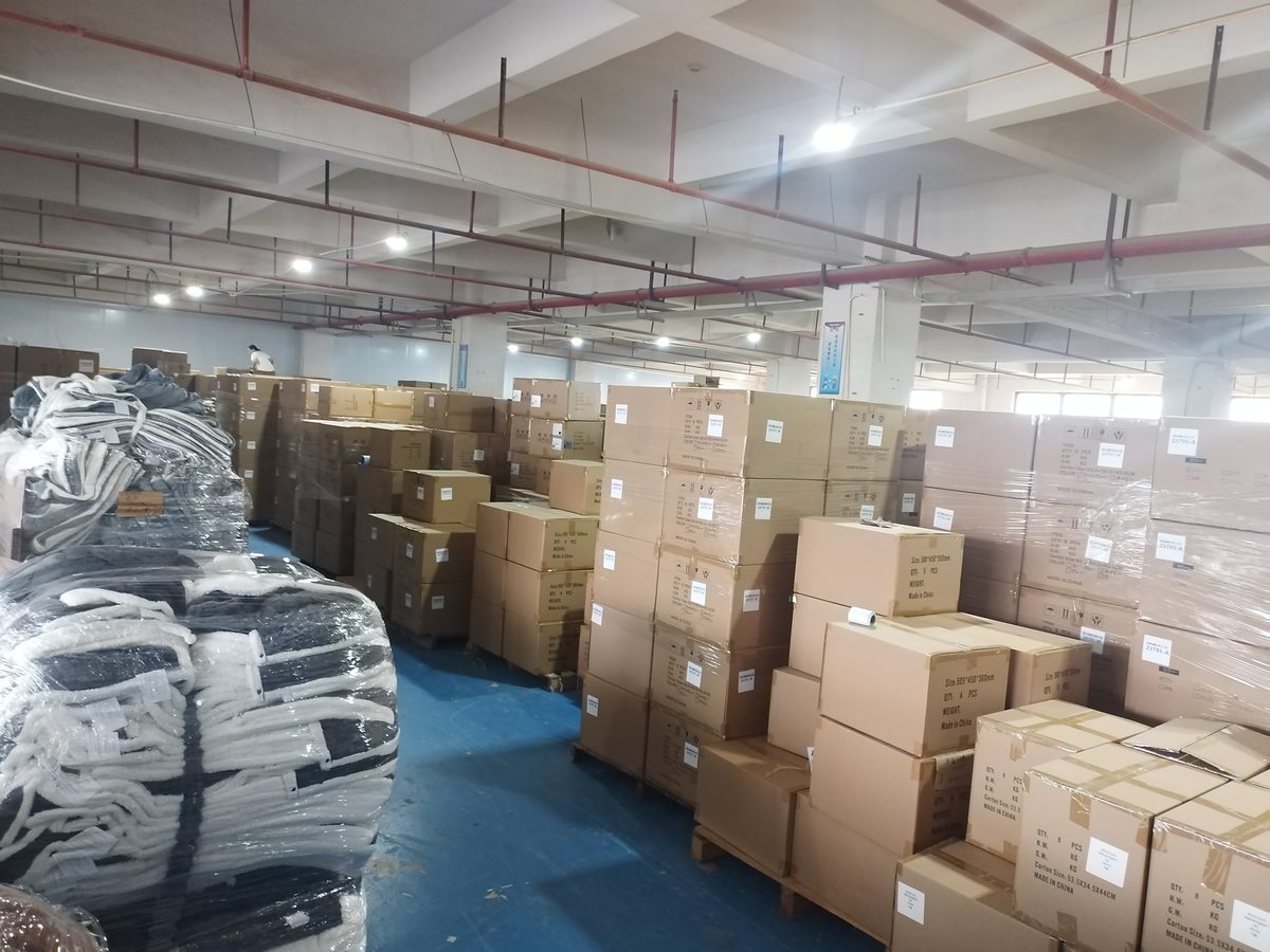 Warehouse of packed export cartons managed during procurement coordination in China